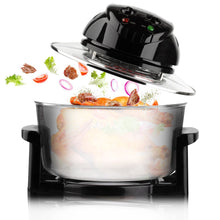 Load image into Gallery viewer, 12L 8-in-1 Electric Air Fryer with 360° Panoramic Glass Bowl, 1200W Low-Fat Multi-Purpose Cooker for Roast Chicken, Pizza, and Family Meals.(black)
