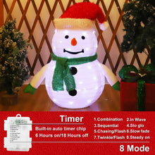 Load image into Gallery viewer, 2-Pack Lighted Christmas Snowman Decoration Lantern, 45 LED Collapsible Pop-Up Ornament with 8 Light Modes &amp; Timer, Indoor Outdoor Holiday Décor
