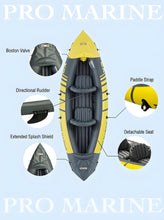 Load image into Gallery viewer, Advanced Elements Inflatable Kayak: 1/2 Person Recreational Convertible (Yellow) – Tandem/Solo Paddling with Durable PVC Hull
