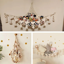 Load image into Gallery viewer, Stuffed Animal Storage Hammock Wall Hanging Corner Net Organizer for Bedroom Nursery Room Decor, Beige, 47.2 Inch

