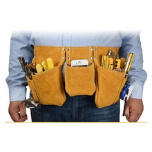 Load image into Gallery viewer, Leather Tool Belt with Pockets Adjustable Nylon Belt, 52 x 22 cm
