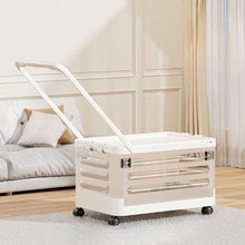 Load image into Gallery viewer, Storage Bins with Wheels, Foldable Rolling Storage Cart for Home Organization, Toy Storage Organizer, Plastic Container with Lid for Books, Clothes, Office Supplies
