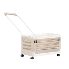 Load image into Gallery viewer, Storage Bins with Wheels, Foldable Rolling Storage Cart for Home Organization, Toy Storage Organizer, Plastic Container with Lid for Books, Clothes, Office Supplies
