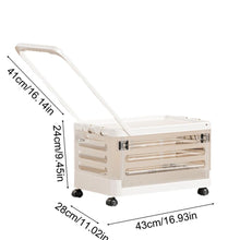 Load image into Gallery viewer, Storage Bins with Wheels, Foldable Rolling Storage Cart for Home Organization, Toy Storage Organizer, Plastic Container with Lid for Books, Clothes, Office Supplies
