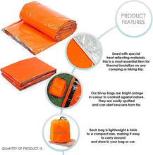 Load image into Gallery viewer, 4x Outdoor Emergency Thermal Waterproof Sleeping Bag Camping Survival Bivvy Sack
