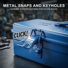 Load image into Gallery viewer, Portable Metal Tool Box with Lock for Home Workshop Tool Storage and Transport, 37 x 16 x 12 cm

