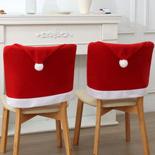 Load image into Gallery viewer, 5 Pack Santa Hat Chair Covers, Red Christmas Chair Back Covers, Xmas Dining Chair Slipcovers for Christmas Dinner Party Decorations
