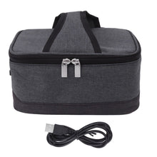 Load image into Gallery viewer, Portable Electric Lunch Box Food Heater USB Constant Heating Insulation Bag Heated Lunch Box Bag Light Gray
