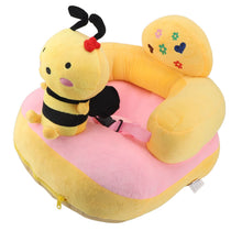 Load image into Gallery viewer, Baby Support Sofa Chair Anti Side Turn Anti Falling Luminous Soft Plush Baby Sofa Learn Sitting Chair for Indoor Bee
