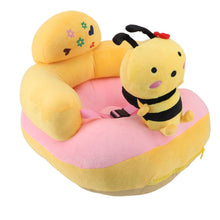 Load image into Gallery viewer, Baby Support Sofa Chair Anti Side Turn Anti Falling Luminous Soft Plush Baby Sofa Learn Sitting Chair for Indoor Bee
