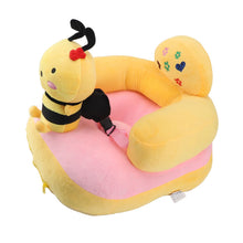 Load image into Gallery viewer, Baby Support Sofa Chair Anti Side Turn Anti Falling Luminous Soft Plush Baby Sofa Learn Sitting Chair for Indoor Bee
