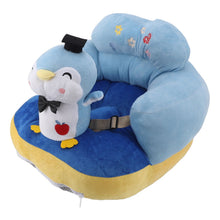 Load image into Gallery viewer, Cartoon Baby Support Seat Plush Adjustable Stable Children Learn Sitting Seat for Home Blue Penguin
