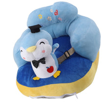 Load image into Gallery viewer, Cartoon Baby Support Seat Plush Adjustable Stable Children Learn Sitting Seat for Home Blue Penguin
