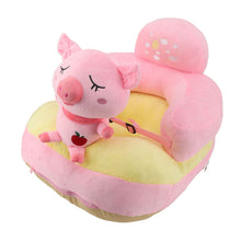 Load image into Gallery viewer, Baby Sitting Sofa Chair Comfortable Anti Rollover Portable Plush Infants Toddler Learning to Sit Chair with Light for Home Pink Pig
