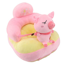 Load image into Gallery viewer, Baby Sitting Sofa Chair Comfortable Anti Rollover Portable Plush Infants Toddler Learning to Sit Chair with Light for Home Pink Pig
