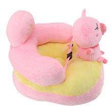 Load image into Gallery viewer, Baby Sitting Sofa Chair Comfortable Anti Rollover Portable Plush Infants Toddler Learning to Sit Chair with Light for Home Pink Pig
