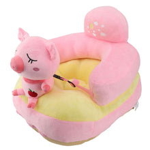 Load image into Gallery viewer, Baby Sitting Sofa Chair Comfortable Anti Rollover Portable Plush Infants Toddler Learning to Sit Chair with Light for Home Pink Pig
