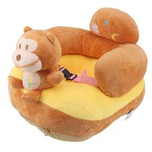 Load image into Gallery viewer, Baby Sitting Sofa Chair Comfortable Anti Rollover Portable Plush Infants Toddler Learning to Sit Chair with Light for Home Monkey
