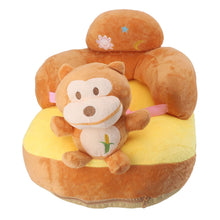 Load image into Gallery viewer, Baby Sitting Sofa Chair Comfortable Anti Rollover Portable Plush Infants Toddler Learning to Sit Chair with Light for Home Monkey
