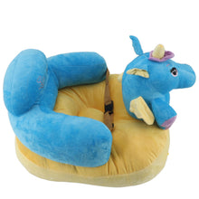 Load image into Gallery viewer, Learning Sitting Chair Prevents Falls Adjustable Angle Portable Safe Super Soft Plush Baby Support Seat Blue Horse
