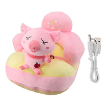 Load image into Gallery viewer, Baby Sofa Chair Floor Support Seat Plush Cute Cartoon Animal Angle Adjustable Baby Learning to Sit Chair with USB Cable for Toddlers Boys Girls Pig

