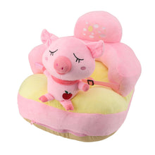 Load image into Gallery viewer, Baby Sofa Chair Floor Support Seat Plush Cute Cartoon Animal Angle Adjustable Baby Learning to Sit Chair with USB Cable for Toddlers Boys Girls Pig

