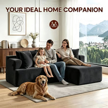 Load image into Gallery viewer, Couch Modular Sectional 3 Seater Sofa L-Shaped Black,81" Boneless Sofa Bed, Deep Seat and Side Pockets,Breathable Cheneille, High Density Pure Sponge,No Assembly Needed
