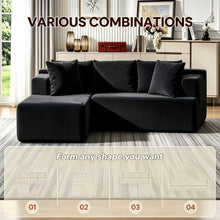 Load image into Gallery viewer, Couch Modular Sectional 3 Seater Sofa L-Shaped Black,81" Boneless Sofa Bed, Deep Seat and Side Pockets,Breathable Cheneille, High Density Pure Sponge,No Assembly Needed
