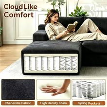 Load image into Gallery viewer, Couch Modular Sectional 3 Seater Sofa L-Shaped Black,81" Boneless Sofa Bed, Deep Seat and Side Pockets,Breathable Cheneille, High Density Pure Sponge,No Assembly Needed
