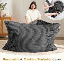 Load image into Gallery viewer, Convertible Bean Bag Sofa Chair with Memory Foam Filling, Adjustable Multi-Position Lounger for Reading, Sleeping, Gaming, and Home Office in Small Apartments and Living Rooms (DarkGrey)
