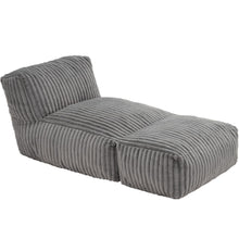 Load image into Gallery viewer, Ergonomic Bean Bag Chaise Lounger with Vertical Plush Fabric and High-Density Foam for Living Room Reading, Napping, and TV Watching (Beige)
