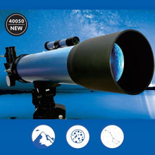 Load image into Gallery viewer, Telescope for Kids 8-12 Astronomical Telescope with Tripod for Beginner 50mm Aperture 400mm | Moon Bird Watching Educational Gift for Boys Girls Adults | 2 Eyepieces 20X-66X

