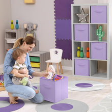 Load image into Gallery viewer, Sorbus Storage Cubes - 11 Inch Foldable Fabric Baskets for Organizing Pantry, Closet, Shelf, Toy Box, Cubby - 6 (Pastel Purple)
