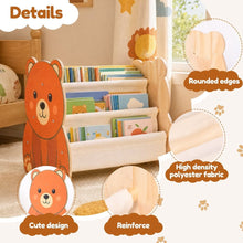 Load image into Gallery viewer, Double Sided Kids Bookshelf, Kid Friendly Low Height Structure, for Baby Nursery Room, Playroom Classroom or Bedroom Storage Organizer
