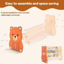 Load image into Gallery viewer, Double Sided Kids Bookshelf, Kid Friendly Low Height Structure, for Baby Nursery Room, Playroom Classroom or Bedroom Storage Organizer
