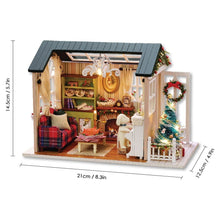 Load image into Gallery viewer, Miniature Dollhouse Kit DIY Christmas Realistic Mini 3D Wooden House with LED Lights Children's Day Birthday Gift Christmas House Decoration
