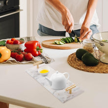 Load image into Gallery viewer, 1Pc White Marble Serving Tray for Home Dessert Display and Coffee Storage

