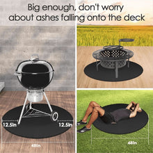 Load image into Gallery viewer, 48in Round Fire Pit Mat for Stove Bonfire,Grill Fireproof Under Grill to Protect Deck Patio Grass
