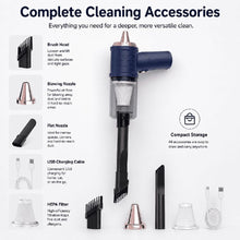 Load image into Gallery viewer, Three-in-One Car Vacuum Cleaner, Wireless, High-Power Handheld for Dry and Wet Cleaning
