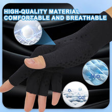 Load image into Gallery viewer, 2 Pairs Compression Gloves with a Fingerless Design That Are Breathable And Non-Slip, Intended to Alleviate Discomfort,19.4*7-7.3cm,Black
