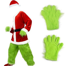 Load image into Gallery viewer, Adult Green Monster Christmas Santa Costume Set for Holiday Parties, Cosplay &amp; Themed Events, S (green)
