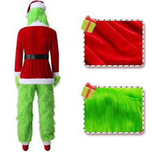 Load image into Gallery viewer, Adult Green Monster Christmas Santa Costume Set for Holiday Parties, Cosplay &amp; Themed Events, S (green)
