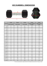 Load image into Gallery viewer, 10–20kg Rubber Hex Dumbbell Set (5 Pairs)
