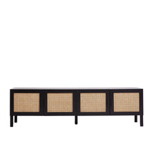 Load image into Gallery viewer, Casa Decor Tulum Rattan Entertainment Unit TV Stand Cabinet Storage Black
