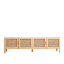 Load image into Gallery viewer, Casa Decor Santiago Rattan Entertainment Unit TV Stand Cabinet Storage Oak
