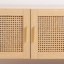 Load image into Gallery viewer, Casa Decor Santiago Rattan Entertainment Unit TV Stand Cabinet Storage Oak
