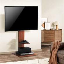 Load image into Gallery viewer, Heavy Duty TV Floor Stand Adjustable Mount 65 Black Brown
