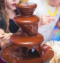 Load image into Gallery viewer, 3-Tier Electric Chocolate Fondue Fountain Stainless Steel 0.9L
