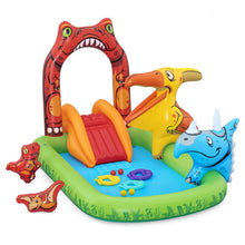 Load image into Gallery viewer, 190L Jurassic Splash Water Play Centre, Bright Dinosaur Theme with Slide
