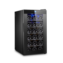 Load image into Gallery viewer, 18 Bottle Thermoelectric Wine Fridge, 130W, UV Protected Glass Door, Soft LED Illumination
